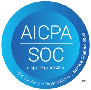 Blue circular SOC 2® Type 2 badge 