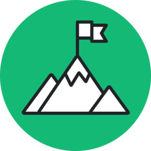 icon of a mountain with a flag on top
