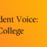 Gradient background with the Lumen logo and the text “Elevating Student Voice: Belonging in College” on the left, and an illustration of people interacting with media browser windows on the right.