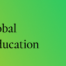Gradient background with the Lumen logo and the phrase 'Embracing Global Diversity in Education' on the left, and an illustration of a person sitting on a graduation cap atop a globe surrounded by a reading dog, a plant, a basketball, and books.
