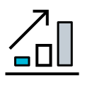 graphic of a Bar graph trending upwards