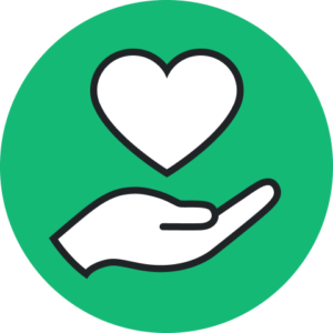 icon of a heart and hand